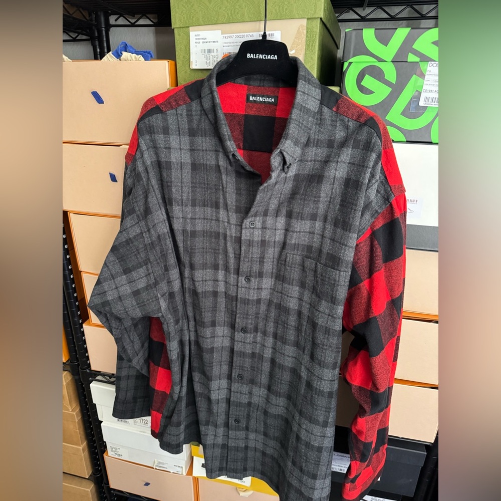 Balenciaga Patchwork Button Down Shirt - image 4